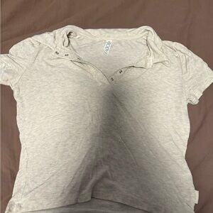 Women's Cream Short Sleeve Top